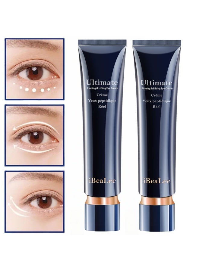 iBealee 2-PACKS Peptide Firming and Lifting Eye Cream | Contains Retinol, Hyaluronic Acid, and Other Effective Ingredients to Deeply Nourish and Repair the Skin Around the Eyes 20g*2 - Image 1